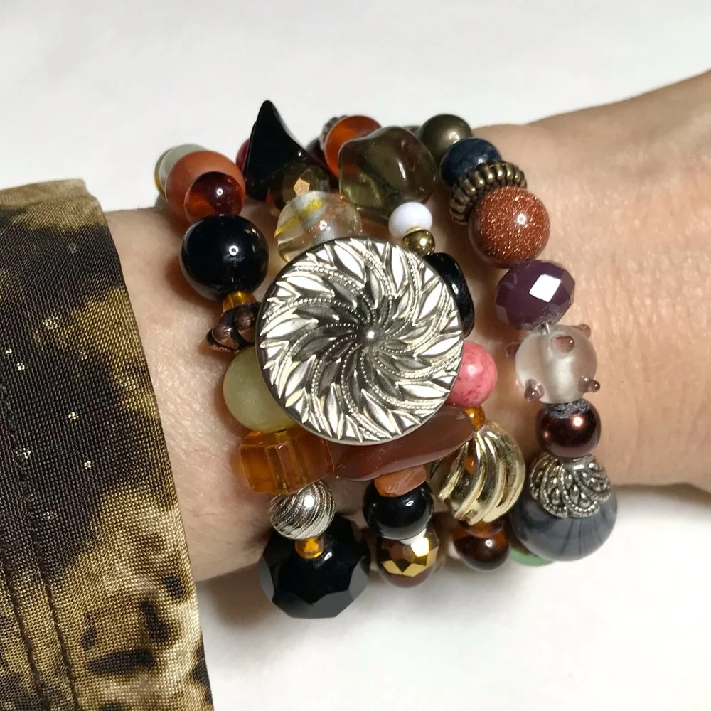 Handmade Bracelet with Vintage and Modern Elements (NB12-6H) - Picture 1 of 9